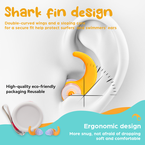 Vente en gros de bouchons d'<span class=keywords><strong>oreille</strong></span> de <span class=keywords><strong>surf</strong></span> pour enfants, protection auditive réutilisable personnalisée, bouchons d'<span class=keywords><strong>oreille</strong></span> en silicone pour enfants - Product Image 5
