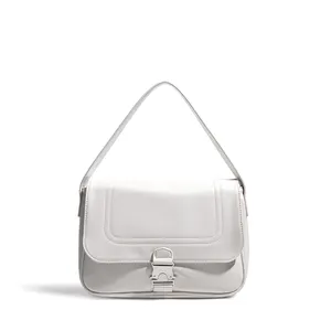 Women's Easy Carry Shoulder Handbags Fashion Designer Crossbody Bags Vegan Leather Purse White Single Shoulder Side Bag for Lady