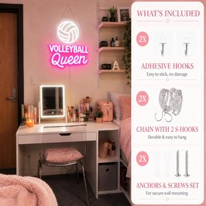 Volleyball Queen Letreros Neon LED indoor hanging ambient light shop <b>sign</b> wall decoration light entrance indicator light 5V 12V - Product Image 4