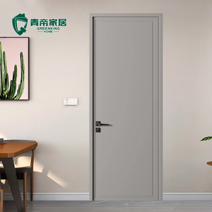 Desain pintu kayu Modern desain pintu utama pintu kayu Oval depan bahan bangunan furnitur dengan perangkat keras kunci