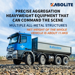 Kabolite 1/14 K3365 Camion benne hydraulique 8x8 en métal à l'échelle réelle, modèle télécommandé 4 canaux, véhicule d'ingénierie prêt à l'emploi - Product Image 6