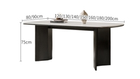 Table à manger et chaise en bois massif rétro français 2024 nouveau panneau de roche noir meubles crème style antique salon japonais