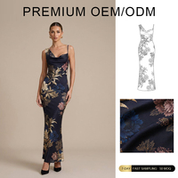 Personnalisation de la marque été personnalisé femmes mode asymétrique sangle décontracté Floral coupe basse imprimé conception robe
