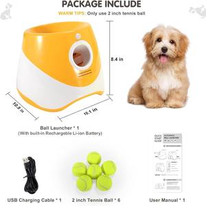 Lanciatrice automatica di palline per animali domestici in plastica ecologica lanciatrice di palline da Tennis per cani - Product Image 5
