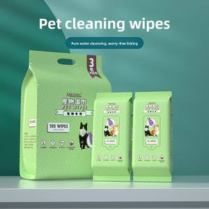 ทิชชู่เปียกกำจัดกลิ่นสำหรับสัตว์เลี้ยงแบบไม่ต้องซักแบบใช้แล้วทิ้ง60แผ่นสำหรับทำความสะอาดและดูแลขนแมวอุปกรณ์ฝึกสัตว์เลี้ยง - Product Image 2