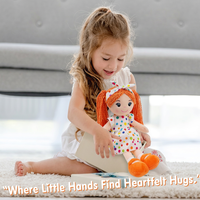 Poupée en peluche de 16 pouces, rembourrée en coton PP, jouet en peluche doux, poupée en tissu pour fille, robe à pois, pour cadeau et jeu