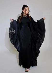 Vestido Islámico Modesto Maxi de Satén con Mangas con Volantes para Mujer Musulmana, Elegante y de Lujo, Personalizado por LEDUO - Product Image 2