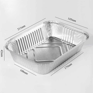 2.25lb hình chữ nhật nhôm lá mỏng container với nắp nhựa bán buôn dùng một lần Khay nhôm cho thực phẩm lưu trữ và phục vụ - Product Image 5