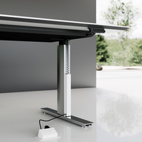 Bureau de direction électrique en forme de L, réglable en hauteur, convertible, en acier inoxydable, couleur personnalisée, double moteur