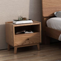 Meubles de chambre à coucher de style japonais en gros, cadre de lit en bois massif de couleur bois, taille Queen