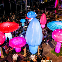Accessoires de scène gonflables en forme de champignon pour la publicité, champignon gonflable géant avec éclairage LED en tissu Oxford pour événements en plein air