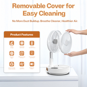 7.5-Inch Rechargeable USB Remote Control Oscillating Adjustable Height DC Brushless Motor Household <b>Outdoor</b> Car RV Fan Phone - Product Image 3