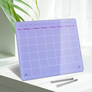 Pizarra de Calendario Mensual de Acrílico Rosa con Soporte Metálico, Reutilizable, Planificador Mensual de Acrílico, Pizarra Blanca - Product Image 1