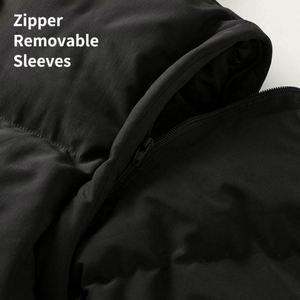 Removable Sleeves Stand Collar Winter High Quality Designer Custom 100% Polyester Men's Sleeveless Puffer <b>Jacket</b> - Product Image 3
