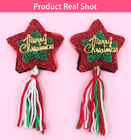 Cache-tétons adhésifs réutilisables à sequins étoile et pompon pour Noël, accessoire de costume de fête, vente en gros OEM ODM