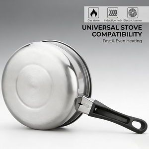 Ensemble de casseroles FLEY Budget 6 pièces en acier inoxydable avec poignées confortables, compatible induction, <span class=keywords><strong>pour</strong></span> la cuisson quotidienne - Product Image 3