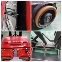 Nouveau transpalette électrique contrepoids avec batterie au plomb-acide, pneus en polyuréthane, conduite en position debout et mât à trois sections