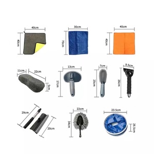 洗車カーケアツールフルセットカークリーニングタオルスポンジブラシバケット10ピースセットタイヤブラシ - Product Image 2