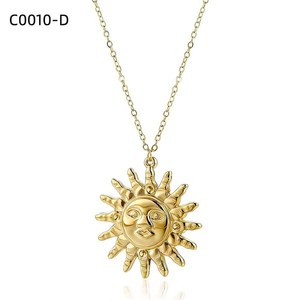 Amy Amy Sun <b>Face</b> Pendant Necklace Silver Plated Alloy Chain Women's Vintage Jewelry Gift Everyday Wearing - Product Image 2