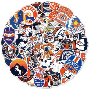 50 Stuks Voetbal Team Denver Broncos Stickers Waterfles Gitaar Toetsenbord Laptop Decor Diy Nfl Sticker