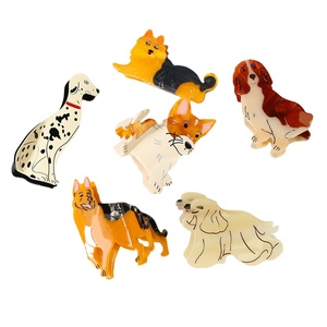 Logotipo personalizado perro acetato pelo garra dibujos animados lindo diferentes tipos de perro garra Clips <span class=keywords><strong>Dubin</strong></span> Rottweiler accesorios para el cabello al por mayor - Product Image 1