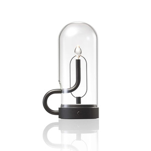 Lámpara de Mesa Recargable con Diseño de Gota de Agua y Llama, Luz Nocturna Retro para Restaurantes Occidentales, Bares, Decoración Moderna para Mesas - Product Image 1