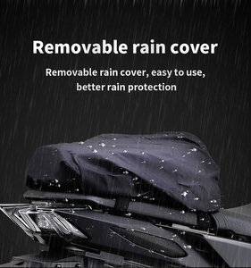 Sac de queue de moto imperméable noir sacs de siège arrière de moteur Top Case sac à dos à bandoulière sac de selle de tourisme avec housse de pluie - Product Image 6