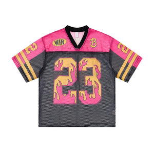 Camiseta de béisbol retro 2026 de manga corta con cuello en V y estampado digital en contraste, estilo americano con malla perforada. - Product Image 2
