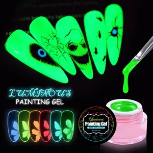 Mẫu miễn phí phát sáng trong bóng tối sơn gel 12 màu sắc UV LED Nail Polish Nail Art Painted gelfor Halloween