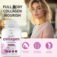 Complément Alimentaire Beauté Multi-Collagène Type I, II, III, V, X Peptides Complex 240 Capsules pour Éclaircissement de la Peau Marque Privée