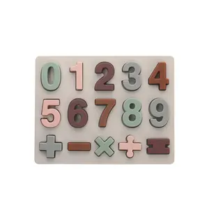 Mode 3D Numéros Numériques Blocs Intelligence Jigsaw Montessori Jouets Silicone Bébé Puzzle