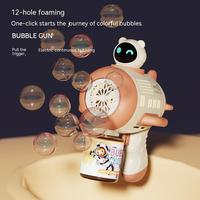 Pistola de Burbujas Cohete Espacial Automática con Luces y Música, Juguete para Niños, Libre de BPA