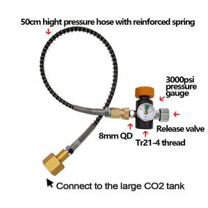 Kit adaptador de manguera para cilindro de soda con válvula de purga para Sodastream, para recargar CO2 desde un tanque grande de CO2 W21.8-14 - Product Image 3