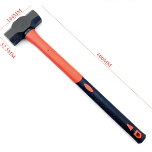 Maillet octogonal professionnel en acier forgé <span class=keywords><strong>de</strong></span> 3 kg (6,6 lb), outil <span class=keywords><strong>de</strong></span> démolition robuste avec manche en fibre <span class=keywords><strong>de</strong></span> verre pour la construction - Product Image 2