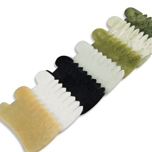 Altri Prodotti per la Cura della Pelle (Novità) Pettine Raschiante in Vera Giada per la Cura dei Capelli, Pettine Gua Sha a Forma di <span class=keywords><strong>U</strong></span>, Pietra Gua Sha per il Raschiamento del Cuoio Capelluto - Product Image 5