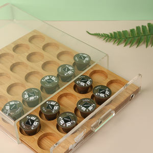 Cajones de bambú para almacenamiento, soporte <span class=keywords><strong>dispensador</strong></span> Compatible con <span class=keywords><strong>Dolce</strong></span> <span class=keywords><strong>Gusto</strong></span>, organizador artesanal con cubierta acrílica, 30 Uds. - Product Image 3