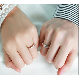 Anillos de Compromiso con Forma de Animal F464, Plata 925 Chapada en Oro Rosa con Diamante de Corte Brillante Redondo, Joyería Fina Unisex - Product Image 4