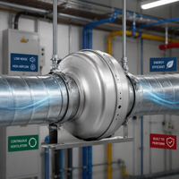 Ventilateur en ligne EC métallique haute efficacité 160 mm pour la ventilation des serres - Prix distributeur