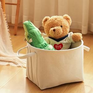 Panier de rangement en toile rectangulaire, écologique, pour vêtements, pour usage domestique, avec poignées, quantité par carton : 20, numéro de pièce 026 - Product Image 5