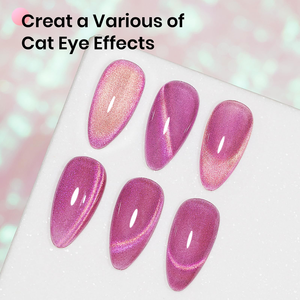 Vernis gel magnétique rose pour les yeux de chat: effet chatoyant étoilé, formule de trempage à la mode pour les manucures de salon et de maison - Product Image 4