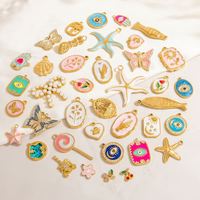 Pendentifs et breloques géométriques tendance, personnalisés, faits à la main, mignons, unisexes, imitation perle, zircon, plaqué or 18 carats PVD, acier inoxydable