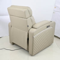 Fauteuil de massage de luxe pour salon, en cuir PU, inclinable électriquement, avec porte-gobelet et éclairage LED pour salon de coiffure