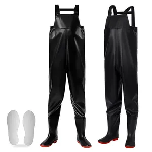 Waterproof Fishing Waders Pants High Quality PVC Breathable Polyester Fabric Customized Neutral Manufacturer Direct Sales