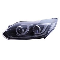 Ensemble de phares pour Ford Focus 2012-2014 avec feux de jour LED, clignotants, lentille de projecteur bi-xénon, mise à niveau avec 6500K et 6500 lumens