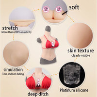 Prothèses mammaires en silicone demi-corps taille G, grandes, pour travestis et post-mastectomie