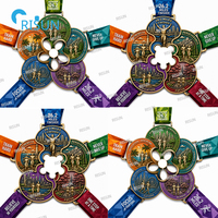 Médailles personnalisées à emboîtement segmenté pour coureurs de marathon et de trail, avec médaillon de finisseur de course