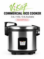 Cuiseur à riz commercial en acier inoxydable pour restaurant, 60 tasses de riz cuit, commande par bouton-poussoir, utilisation facile, pour la restauration