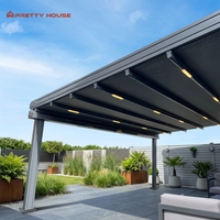 Auvent extérieur motorisé imperméable conception de toit de patio rétractable ouverture pergola systèmes de PVC toit de garage