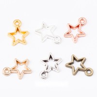 Pendentif étoile à cinq branches creuse en alliage doré pour carte de vœux de baby shower et artisanat