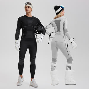 Combinaison de sport pour couple à col rond, coupe ajustée, nouvelle collection automne-hiver, chaude, sans couture, séchage rapide, ensemble de combinaison de <span class=keywords><strong>ski</strong></span> pour homme et femme - Product Image 3